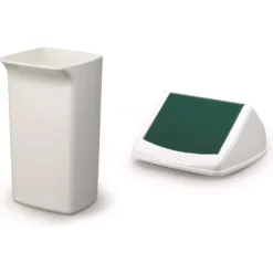 Durable Abfallbehälter-Set DURABIN Flip 40 Liter, Weiß/grün