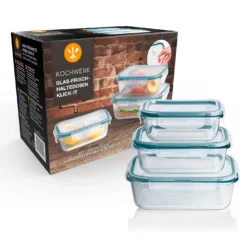 Kochwerk Glas-Frischhaltedosen Klick-it 6-tlg. Mit Mikrowellenventil Versch. Farben -Neuetischkultur-Shop 2301780001 prod 005