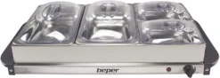 BEPER P101TEM001 Buffetwärmer Aus Stahl/Kunststoff Grau Metallic Essenswärmer Warmhalter