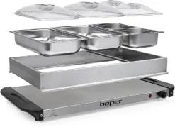BEPER P101TEM001 Buffetwärmer Aus Stahl/Kunststoff Grau Metallic Essenswärmer Warmhalter -Neuetischkultur-Shop 2355376000 prod 003