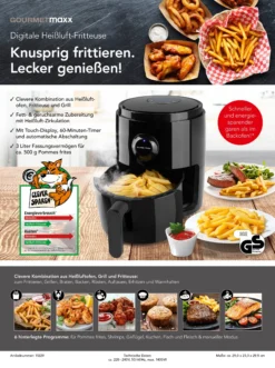 GOURMETmaxx Heißluft-Fritteuse Digital 3l 1400W -Neuetischkultur-Shop 2451855000 prod 006 scaled