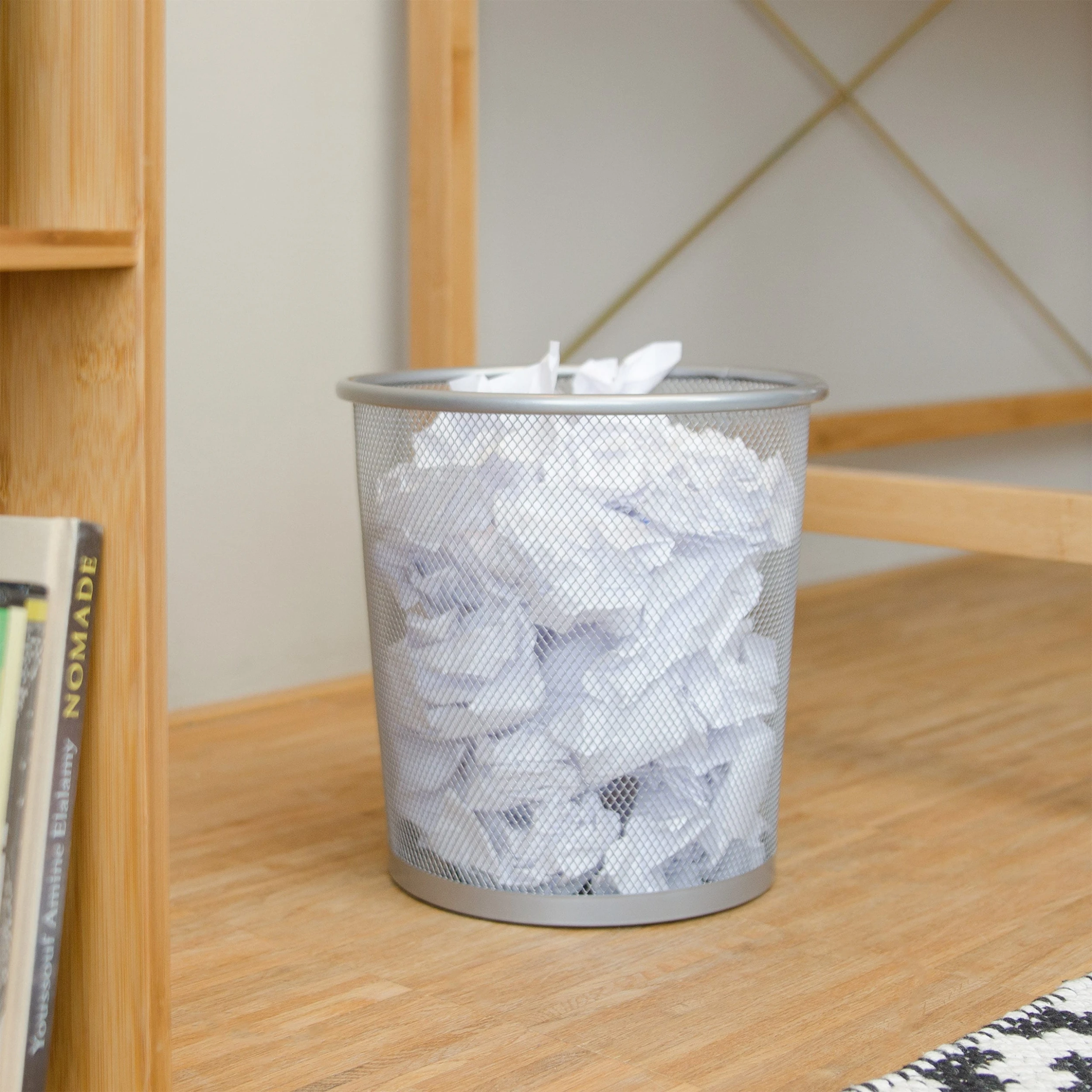 Relaxdays Papierkorb Rund Metallgeflecht 2 Relaxdays Papierkorb Rund Metallgeflecht – Bild 2