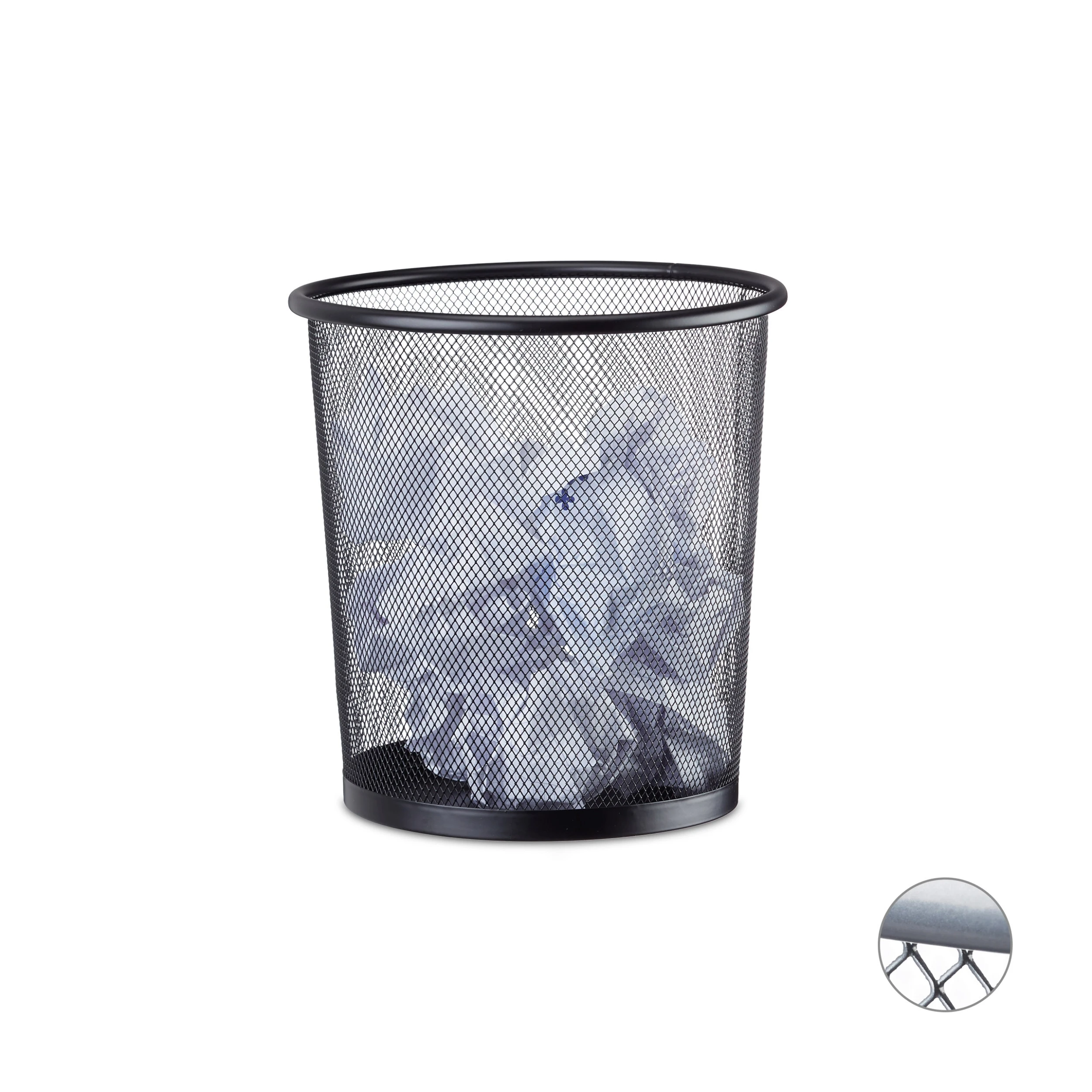 Relaxdays Papierkorb Rund Metallgeflecht 5 Relaxdays Papierkorb Rund Metallgeflecht – Bild 5