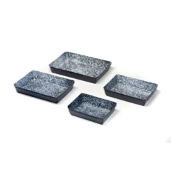 Emaille Ofenform Eckig, 4er Set