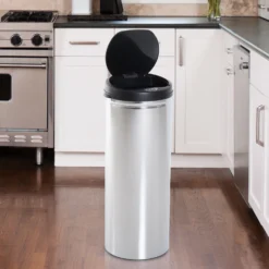 HOMCOM Abfalleimer Mit IR Sensor Und Inneneimer Silber 30,5 X 30,5 X 85,5 Cm (LxBxH) | Auomatik Mülleimer Kücheneimer Mit Sensor Abfall -Neuetischkultur-Shop 8600336600 03 0027 prod 003
