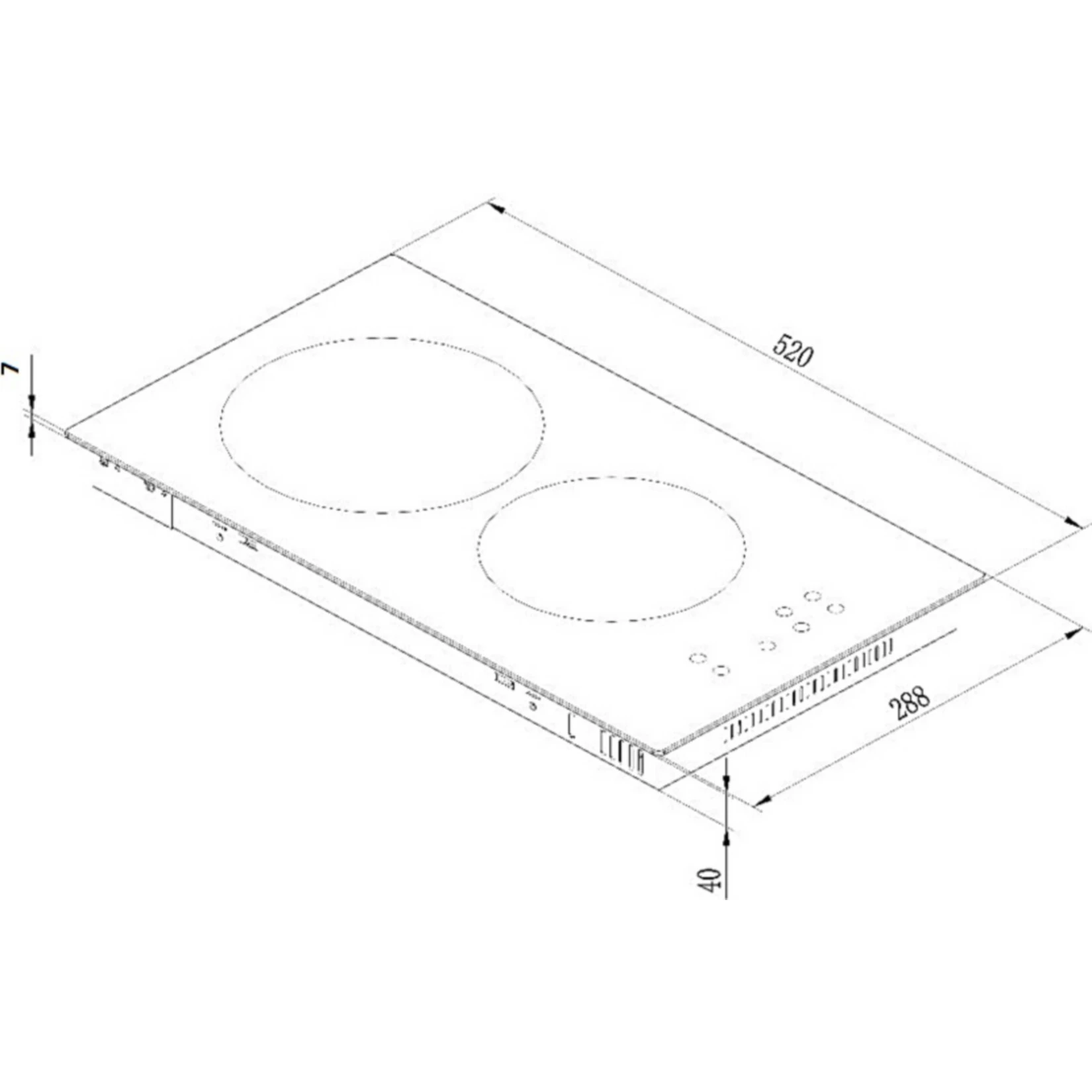 KF-GK-2F Einbaukochfeld 2er Glaskeramik Kochfeld Autark Doppelkochfeld 2 KF-GK-2F Einbaukochfeld 2er Glaskeramik Kochfeld Autark Doppelkochfeld – Bild 2