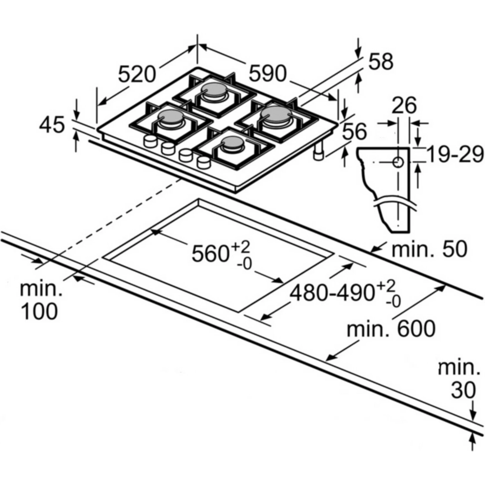 Bosch PPP6A2M90 Einbau Gaskochfeld Weiß Gas 60cm Autark Glas Kochfeld 6 Bosch PPP6A2M90 Einbau Gaskochfeld Weiß Gas 60cm Autark Glas Kochfeld – Bild 6
