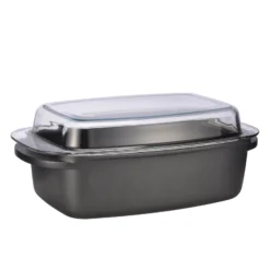 HI Alu Guss Bräter Schmor Topf Pfanne Kasserolle Deckel = Auflaufform Antihaft 6 L