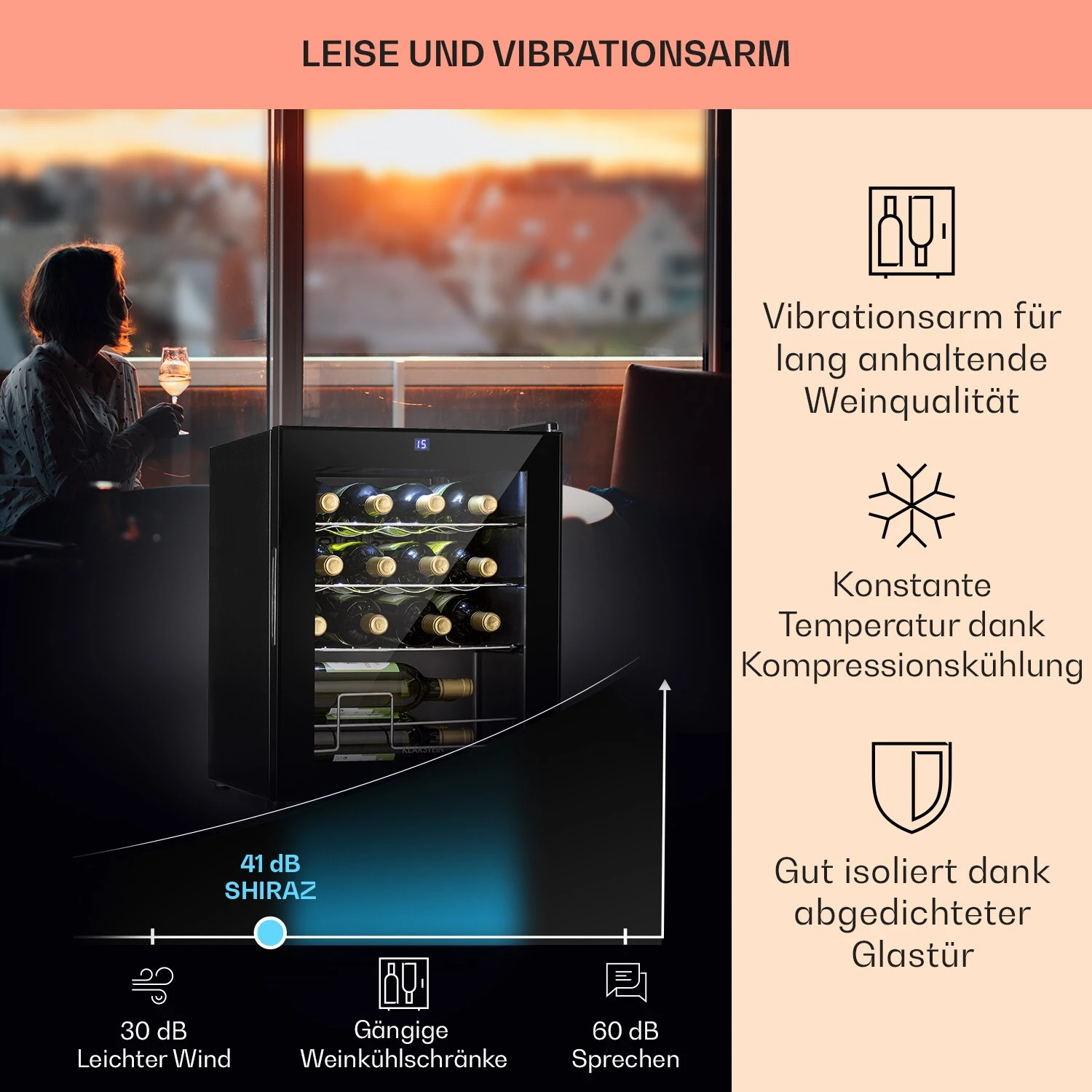 Shiraz 12 Slim Uno Weinkühlschrank 32l/12Fl.Touch 85 W 5-18 °C LED 4 Shiraz 12 Slim Uno Weinkühlschrank 32l/12Fl.Touch 85 W 5-18 °C LED – Bild 4