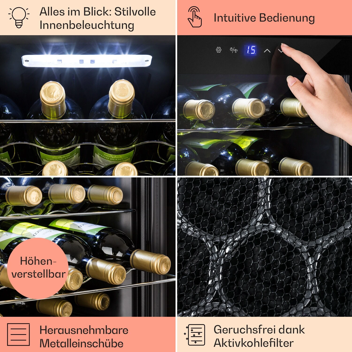 Shiraz 12 Slim Uno Weinkühlschrank 32l/12Fl.Touch 85 W 5-18 °C LED 5 Shiraz 12 Slim Uno Weinkühlschrank 32l/12Fl.Touch 85 W 5-18 °C LED – Bild 5