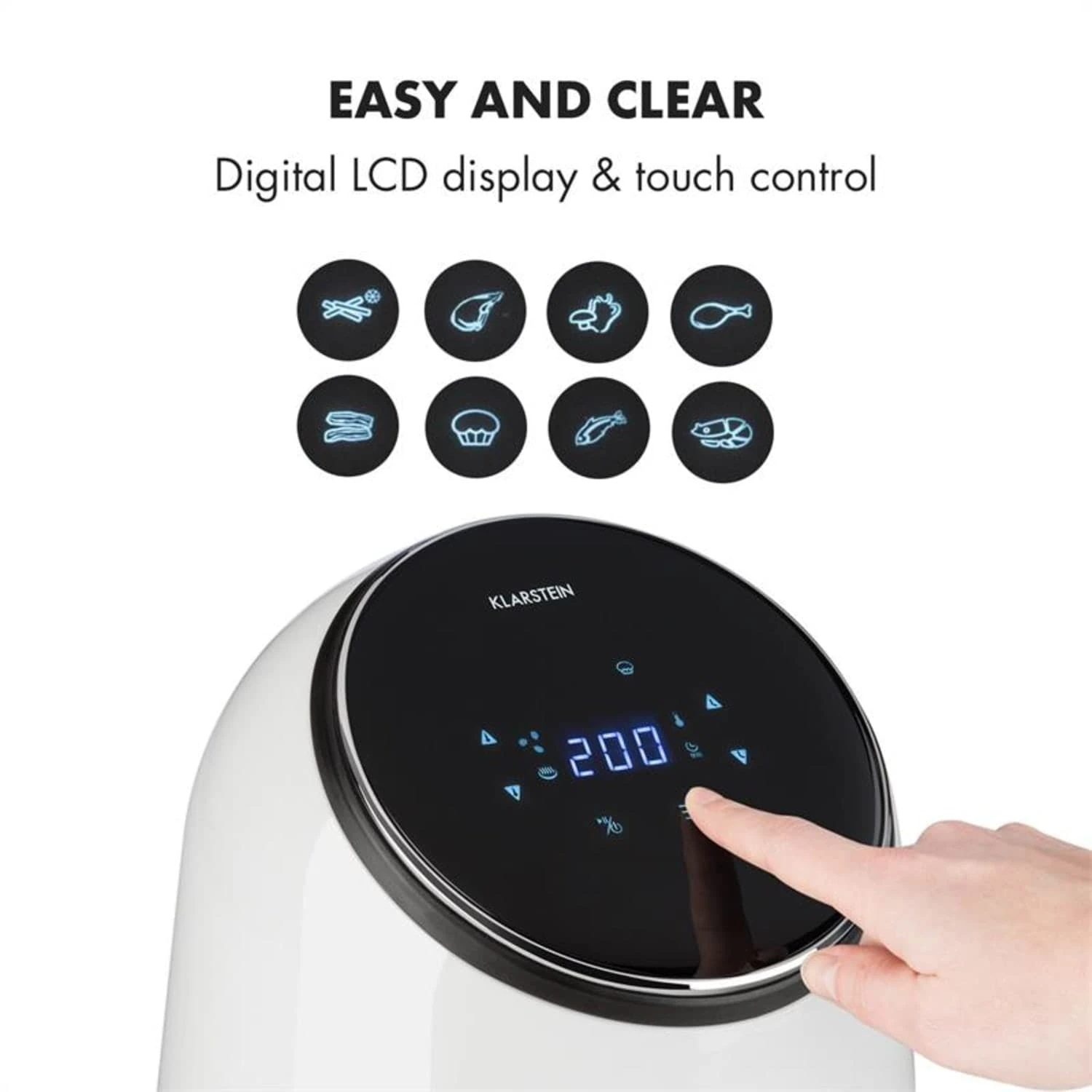 AirVital Heißluftfritteuse 1300W 2,5l CeraPlus-Antihaft Touch Weiß 6 AirVital Heißluftfritteuse 1300W 2,5l CeraPlus-Antihaft Touch Weiß – Bild 6