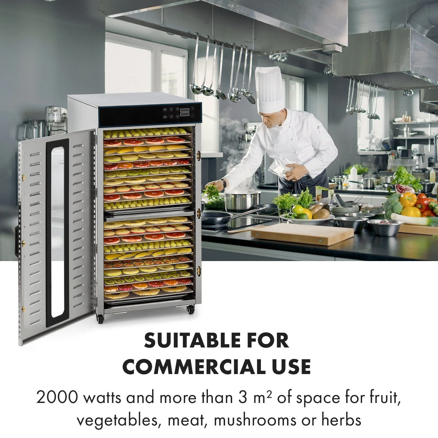 Master Jerky 550 Dörrautomat 2400W 40-90 °C 24h-Timer Edelstahl Silber 2 Master Jerky 550 Dörrautomat 2400W 40-90 °C 24h-Timer Edelstahl Silber – Bild 2