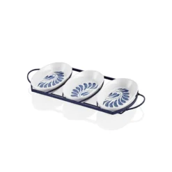 The Mia Servierplatte Azur Ovalförmiger Servierteller 3-tlg. - 17cm - Mit Gestell