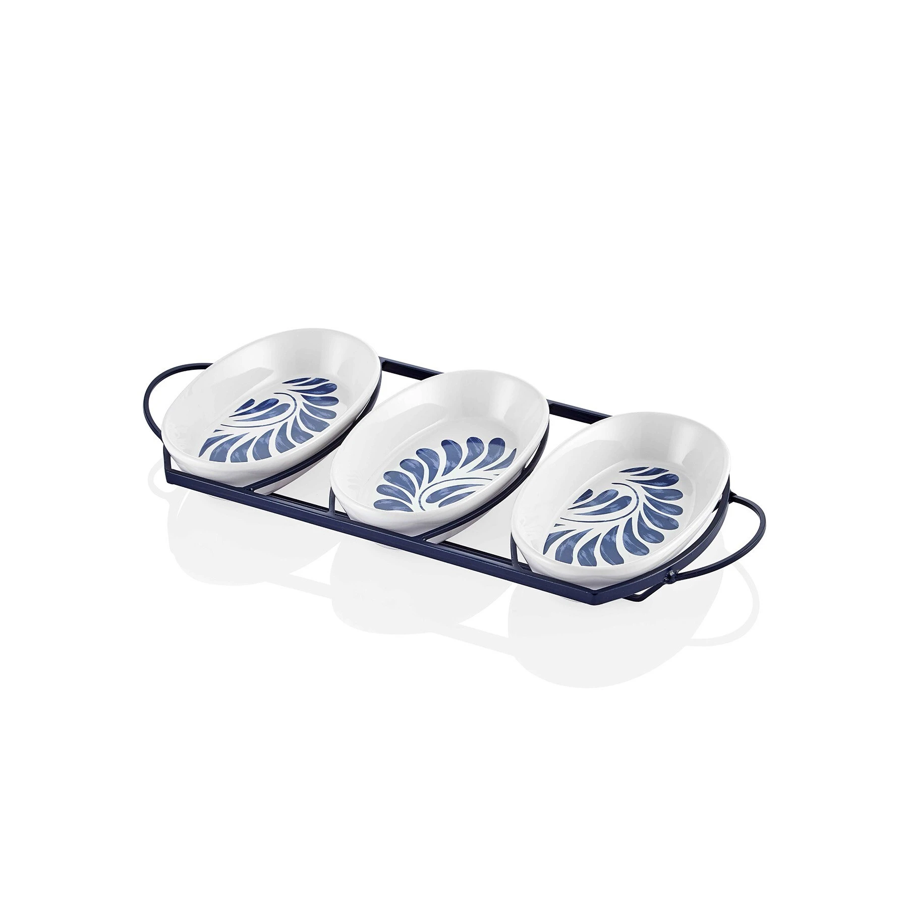The Mia Servierplatte Azur Ovalförmiger Servierteller 3-tlg. - 17cm - Mit Gestell 1 The Mia Servierplatte Azur Ovalförmiger Servierteller 3-tlg. - 17cm - Mit Gestell