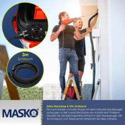 Masko® Industriestaubsauger Staubsauger Nass Trocken Sauger Edelstahl Max. 1800W -Neuetischkultur-Shop 8600364700 18540 prod 004 scaled