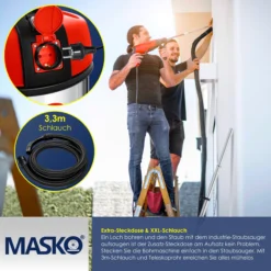 MASKO® Industriestaubsauger Staubsauger Nass Trocken Sauger Edelstahl 2300W + Steckdose | Blasfunktion | Trocken-Saugen & Nass-Saugen | Push&Clean | Industrie-Sauger Mit & Ohne Beutel | Beutellos -Neuetischkultur-Shop 8600364700 19745 prod 004 scaled
