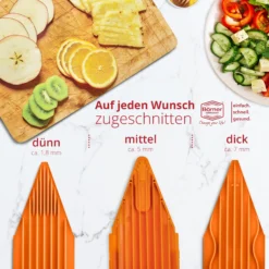 Börner Mandoline V3 Spezial | 7-teiliges Set | 5 Schnittstärken | Als Pommes-Schneider Geeignet | BPA-frei Und Rostfrei | Orange -Neuetischkultur-Shop 8600365100 8747 prod 005